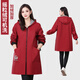 冬季新款加絨罩衣成人女外穿防污防水工作服家用時(shí)尚圍裙干活專(zhuān)用 搖粒絨紅色（雙頭拉鏈-男女通用） 3XL（建議120-140斤)