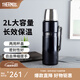 膳魔師（THERMOS）戶外便捷旅行壺304真空不銹鋼保溫壺露營車載水壺大容量2LSK-2020 深藍色 2000ml