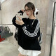 麓格立衛衣女士外套春秋款春季衣服女裝2025新款學(xué)生韓版寬松百搭慵懶風(fēng) 蝴蝶結黑色衛衣 M