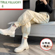 TRULY&LUCKY時尚羽絨褲女冬季外穿時尚2025新款小個子防寒保暖棉褲顯瘦燈籠褲 米白 XL
