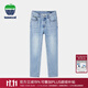 texwood蘋(píng)果男士牛仔褲秋冬款高彈含桑蠶絲潮修身長(cháng)褲青年休閑錐形褲 淺藍色 34 腰圍90cm/2.7尺