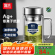富光雙層玻璃杯透明茶杯辦公杯把手大容量男高硼硅水杯子生日送禮物 本色 560ml【升級(jí)抗菌加厚