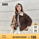 森馬（Semir）外套女oversize插肩袖仿羊羔毛毛領(lǐng)冬季2024夾棉夾克109724108016