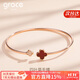 Grace Girl四葉草手鐲女士玫瑰金小眾設(shè)計時尚飾品七夕情人節(jié)生日禮物送女友
