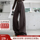 絲柏舍垂感顯瘦闊腿褲女2025冬裝新款時(shí)尚簡(jiǎn)約水洗長(cháng)款牛仔褲