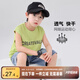 左西男童背心夏季薄款無(wú)袖T恤2025新款兒童上衣網(wǎng)眼速干潮 黃綠色 150