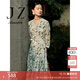 玖姿·安娜蔻印花收腰中長(zhǎng)連衣裙女夏款輕薄碎花修身裙子 花紋綠 S