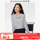佐丹奴長袖T恤女秋冬純棉t恤衫純色破骨小V翻領(lǐng)上衣13325790