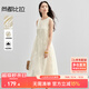 尚都比拉通勤優(yōu)雅連衣裙女春季寬松顯瘦A字裙浪漫高腰背心裙 白底花色 XL