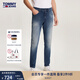 TOMMY JEANS秋冬男美式復(fù)古休閑通勤經(jīng)典雙后袋破洞微彈修身牛仔褲18744 牛仔藍(lán)1BK 36