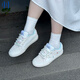 頑刻（ollieskate）夏之花配色校園風(fēng)W系列低幫休閑男女國潮滑板鞋 Ollie81040/小花 37