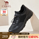 駱駝（CAMEL）免系商務(wù)運動(dòng)皮鞋新款網(wǎng)面透氣厚底男鞋 G14S220621 黑色 40