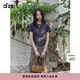 DZZIT地素短袖T恤2025夏季新款簡約貓咪直筒印花修身上衣女3J2B3831R 黑色 S