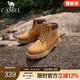 駱駝（CAMEL）【王俊凱同款】經(jīng)典大黃靴情侶款復古英倫風(fēng)戶(hù)外工裝馬丁靴男鞋 G13W076002 駝色(男款) 42