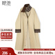 她池中長(cháng)款風(fēng)衣2025秋裝新款女裝撞色翻領(lǐng)工裝拼接寬松外套