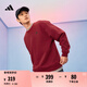adidas休閑寬松舒適抓絨圓領(lǐng)衛(wèi)衣套頭衫男女阿迪達(dá)斯官方輕運(yùn)動(dòng)   紅色/黑色   S