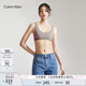 Calvin Klein內(nèi)衣女士美拉德簡(jiǎn)約提花薄墊ck無鋼圈輕運(yùn)動(dòng)U型背心文胸QF7400AD PET-灰咖色 M