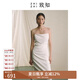 致知ZHIZHI 月當(dāng)窗 夏日抹胸裙24夏季新款女修身捏褶休閑度假 杏白茶色 M