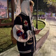 幻司美式國潮插肩拼接棒球服男秋冬季新款學(xué)生寬松重工刺繡設計感外套 藏青色 XL 【120-140斤】 【刺繡高質(zhì)量】