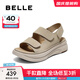 百麗（Belle）簡(jiǎn)約休閑勃肯鞋女商場(chǎng)同款厚底舒適涼鞋D9J2DBL5 杏色 37 (235mm)