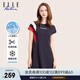ELLE ACTIVE簡約設(shè)計優(yōu)雅大氣連衣裙夏季時尚個性顯瘦舒適休閑運動裙 藏青色 XL