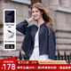 百圖betu女裝2025秋季新款短外套自由派無(wú)領(lǐng)港風(fēng)仿丹寧外套女2508T51 藏青 L