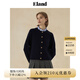 ELAND衣戀毛針織衫女可拆卸領(lǐng)撞色條紋含綿羊毛開(kāi)衫2025秋季新款 藏青色(59)Navy S 160