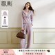 香影運動(dòng)休閑紫色套裝女2025秋季新款超好看連帽衛衣長(cháng)褲子兩件套 灰紫 M
