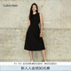 Calvin KleinJeans夏季女士休閑氣質(zhì)通勤ck系帶露腰刺繡無袖連衣裙J221175 BEH-太空黑 S