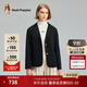 暇步士（Hush Puppies）女裝春新款職場通勤簡約百搭針織西服外套 188黑色 M