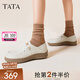 他她（TATA）QQ軟糖英倫單鞋女真皮厚底牛津鞋小皮鞋豆豆鞋新7A421CM4 7A421CM4米白（踩跟款-寬版） 39