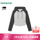 熱風(fēng)（Hotwind）長袖T恤女款2025年春季新款女士連帽拉鏈長袖衛(wèi)衣小個子修身上衣 52深灰 S