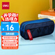 得力(deli)迷彩筆袋小學(xué)生 兒童大容量雙層袋鼠包文具盒 學(xué)生文具收納袋 深藍色開(kāi)學(xué)必備