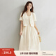 茵曼（INMAN）中式國風(fēng)兩件套女裝開(kāi)衫吊帶連衣裙2025夏季新品文藝復古提花裙子 田園杏 M