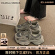 CAMILA KSENIA老爹鞋女士2025年新款秋季時(shí)尚厚底增高百搭網(wǎng)面透氣休閑運動(dòng)鞋子 灰色 38