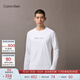 Calvin KleinJeans25秋季新款男士休閑通勤ck字母印花圓領(lǐng)打底衫長(cháng)袖T恤上衣 YAF-月光白 M