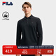 FILA 斐樂(lè )官方男裝針織長(cháng)袖POLO衫2025秋季新款時(shí)尚休閑基礎上衣 正黑色-BK L 175/96A/L