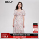 ONLY時(shí)尚甜美泡泡袖V領(lǐng)中裙碎花連衣裙女|123207140 彩花1 XL (175) 92A