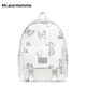 Mr.ace Homme【發(fā)光蝴蝶系列】mrace雙肩包女大學(xué)生書(shū)包感休閑大容量電腦背包 白色
