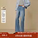 茵曼2025秋冬女裝新款復古休閑加絨保暖闊腿牛仔褲寬松磨損長(cháng)褲 牛仔藍 29