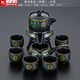 正揚石磨自動茶具套裝家用亞光西域風(fēng)情懶人泡茶壺沖茶器復(fù)古功夫陶瓷 亞光自動(風(fēng)情)-六杯