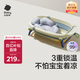babycare嬰兒洗澡盆坐浴盆洗澡神器可折疊浴盆游泳洗澡桶浴盆+浴墊 冰川藍(lán)