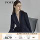PORTS寶姿商場(chǎng)同款新品女裝三醋纖抽繩收腰西裝夾克LL8J017KWQ012 丈青混色 XS (2)