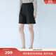 伊芙麗（eifini）蔣欣代言【經(jīng)典延續(xù)】休閑寬松A字廓形顯瘦遮胯百搭百慕大短褲女 黑色 M 105-115斤