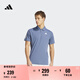 adidas簡(jiǎn)約網(wǎng)球運動(dòng)翻領(lǐng)短袖POLO衫男裝夏季阿迪達斯官方 藍   XL