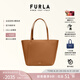 芙拉（FURLA）【限時優(yōu)惠】MIADIVA牛皮中號女士上班通勤手提托特包子母包 棕色
