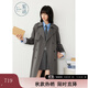 紫涵（ZIHAN）紫涵中長款翻駁領風衣女2025秋季新款寬松雙排扣外套 灰色 M