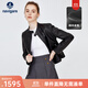 Navigare意大利小帆船真皮皮衣女士秋冬款黑色時(shí)尚百搭外套立領(lǐng)短款機車(chē)服 暗夜黑 M