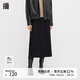 播針織半身裙女秋冬新款高腰顯瘦寬松直筒開(kāi)叉裙子DDQ4BD5519 K40黑色 M