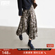 對白蝴蝶印花光澤感絲絨半身裙女2025冬季新款優(yōu)雅小眾A字傘裙子 翩蝶物語(yǔ) XL